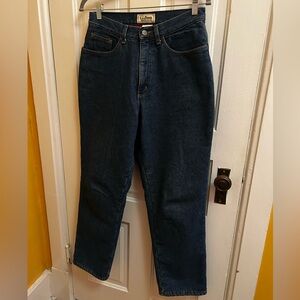 L.L. Bean, fleece lined, relaxed fit, straight legged jeans sz 10